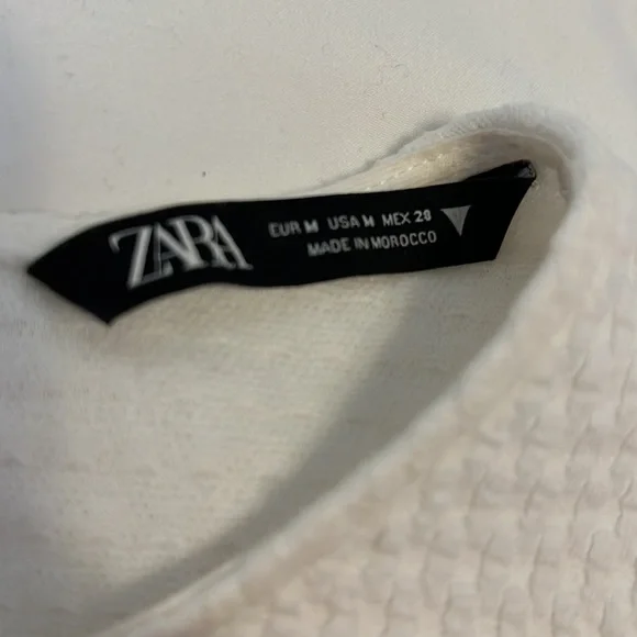 Zara White Crop Top with Built in Bra size M - Picture 9 of 9